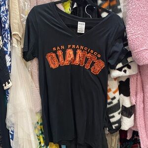 San Francisco Giants sequins Black T-Shirt